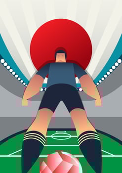 Japan World Cup Soccer Players vector