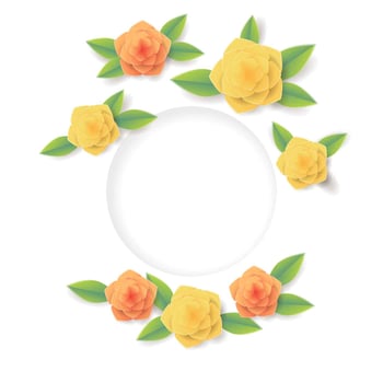 3D Floral Papercraft Vector Illustration