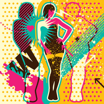 woman pop art vector