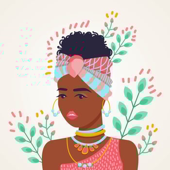 Woman Wearing Headpiece vector