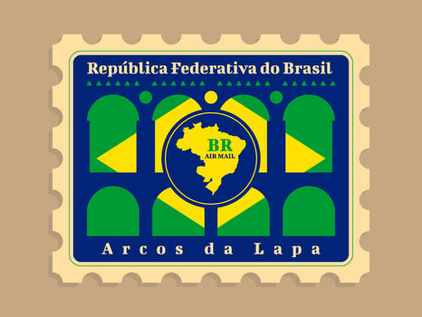 Beautiful Brasil Postage Stamp Vectors