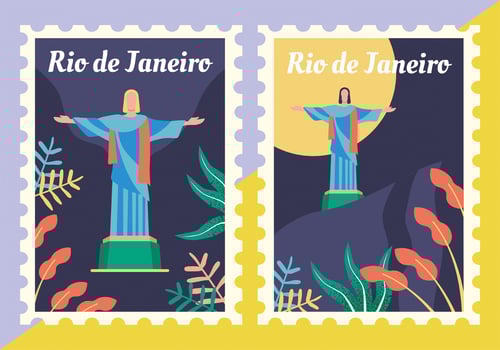 Brasil Postage Stamp Vector Pack