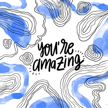 Blue And Black Abstract Lines And Shapes With Quote vector