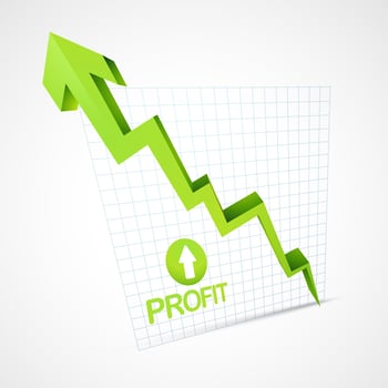 profit arrow growing up vector
