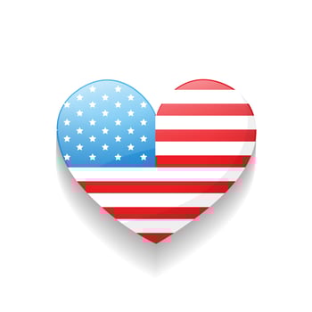 american independence day heart vector