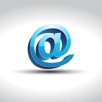 shiny blue email symbol vector