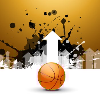 creative background of basketball with arrows vector