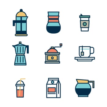Making Coffee Icons vector