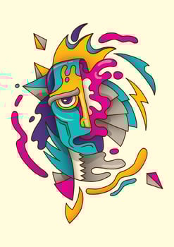 New school tattoo vector