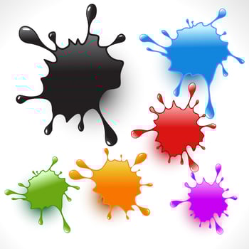 colorful paint splashes set vector