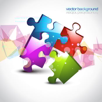 colorful puzzle eps10 vector artwork