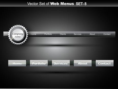 website menu vector