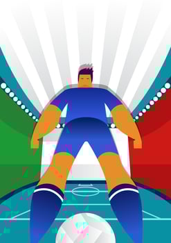 Italy World Cup Soccer Players Vector Illustration