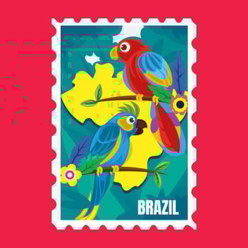Brazil Postage Stamp vector
