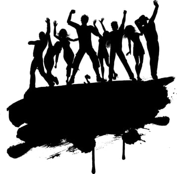 Grunge party people  vector