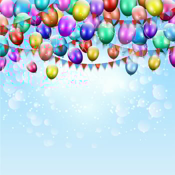 Balloons and bunting background vector