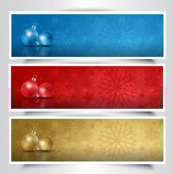 Christmas bauble headers vector