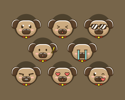 Dog Emotions Vector