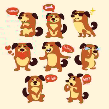 Dog Emotions vector