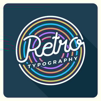 Flat Retro Typography With Vintage Background Vector Illustration