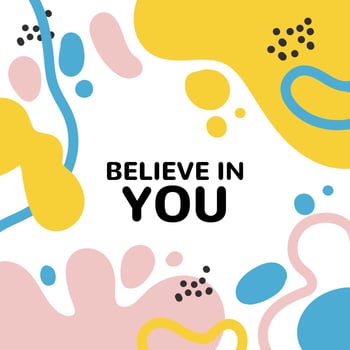 Colorful Abstract Art Background With Motivational Quote vector