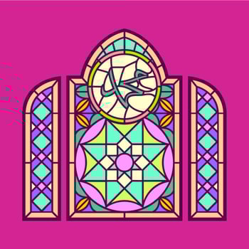 Muhammad Stained Glass Window Vector