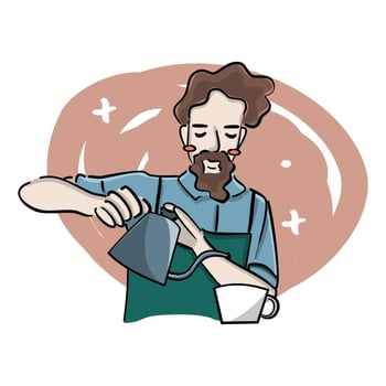 Cute Barista Illustration vector