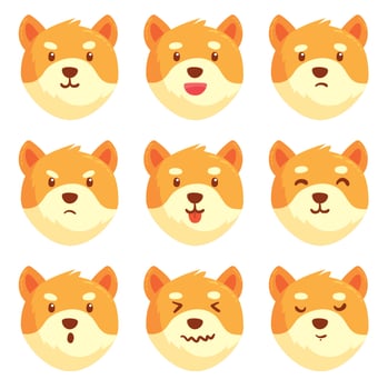 Dog Emotions Collection Vector