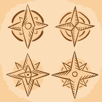Hand Drawn Compass Vector