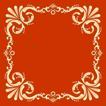 Square Fileteado Frame With Red Background Vector