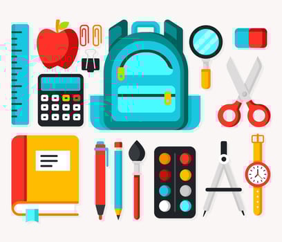 Schhol Supplies Background Vector