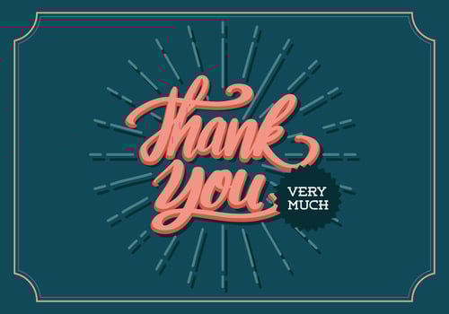 Thank You Retro Lettering Typography vector