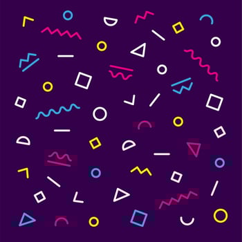 Memphis background with geometric shapes
 vector