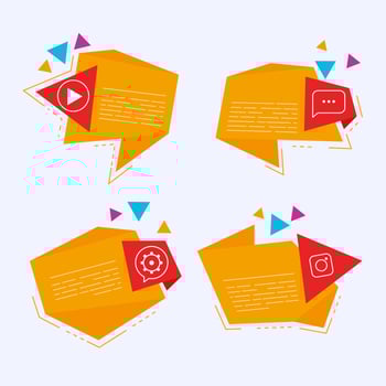 Set of Origami Banners vector