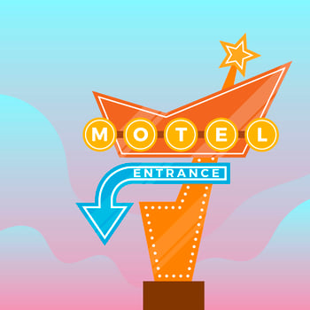 Flat Vintage Sign With Modern Gradient Background Vector Illustration
