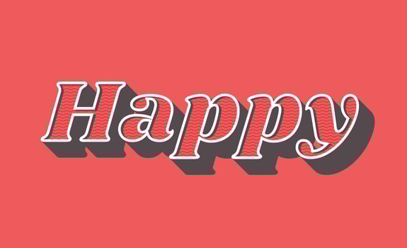 Happy retro typography vector