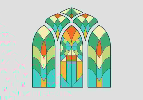 Stained Glass Window Vector Illustration