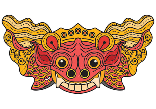 Barong Bali Mask vector