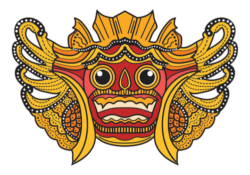 Bali Barong Mask vector