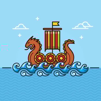 Viking Ship Illustration vector