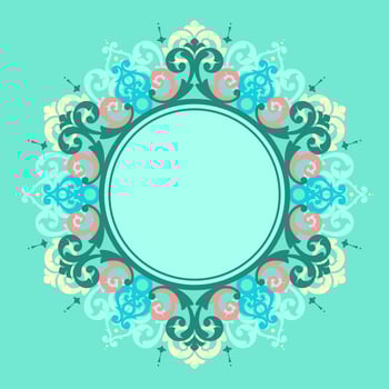 Circle Frame Modern Victorian Vector