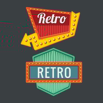 Vintage signsboards Template Set with American Design Style vector