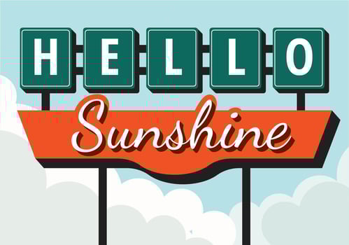 Hello Sunshine Vintage Sign vector