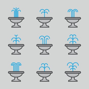 Outlined Fountains vector