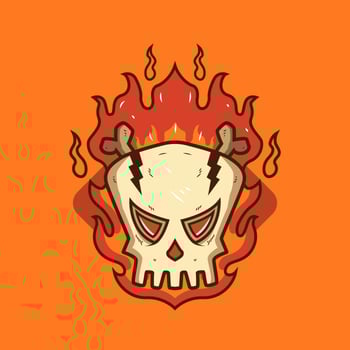 Flaming Skull vector