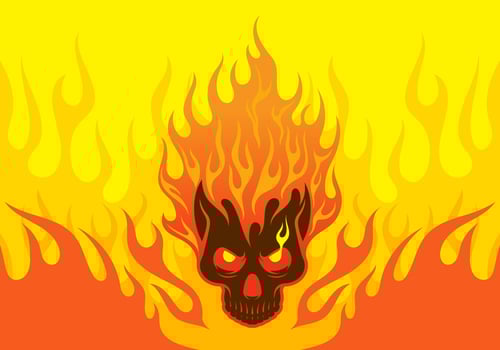 Flaming Skull Illustration vector