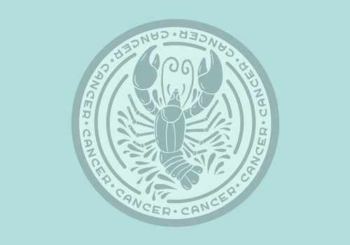 cancer zodiac badge vector