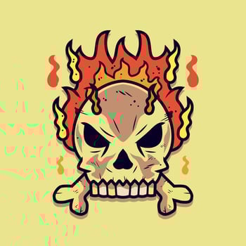 Flaming Skull vector