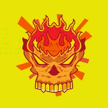 Flaming Skull vector