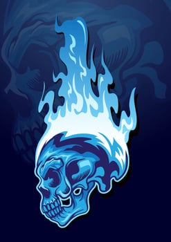 Flaming Skull Illustration vector